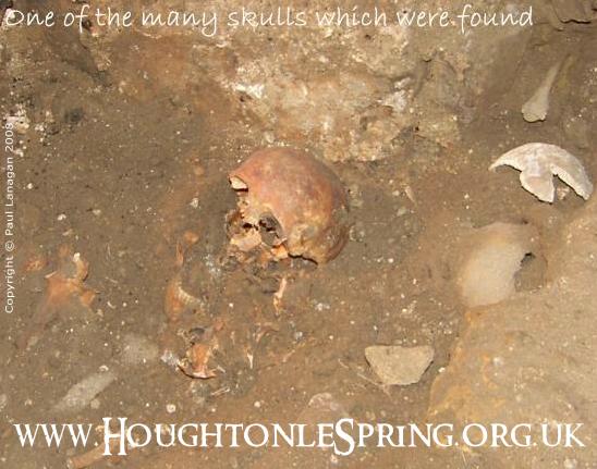 A skull as found in St Michael's Church, Houghton