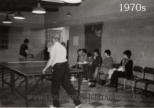 Playing table tennis on the top floor of Houghton Hall in the 1970s