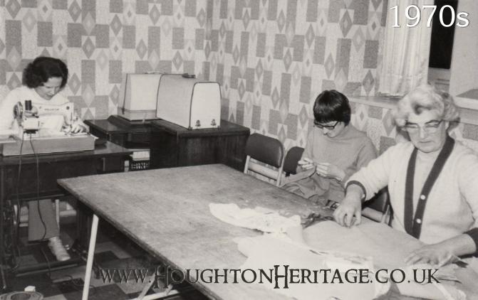 A sewing club at the YMCA in Houghton Hall, 1970s