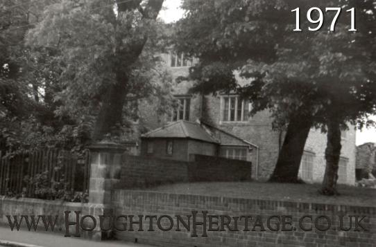 The small  betting office building on the front of Houghton Hall in 1971 - a remnant from the old Club