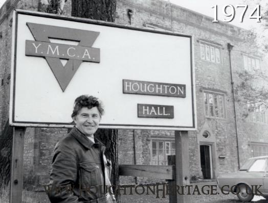 Rowland Storey, General Secretary, outside of the YMCA at Houghton Hall, 1974