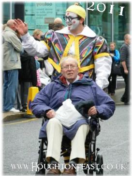 Billy Purvis pushing Feast Chairman, John Mawston, at Houghton Feast 2011