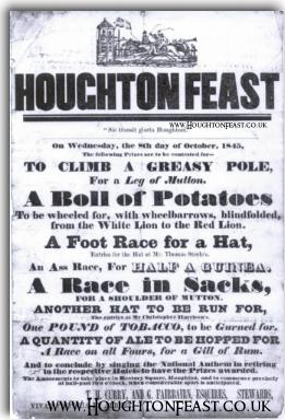 A Houghton Feast poster showing Feast events in 1845
