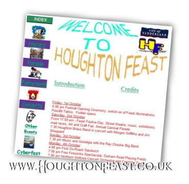 The Houghton Feast website as seen in 1998