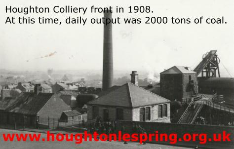 Looking at the pit gates of Houghton Colliery in the early 1900s