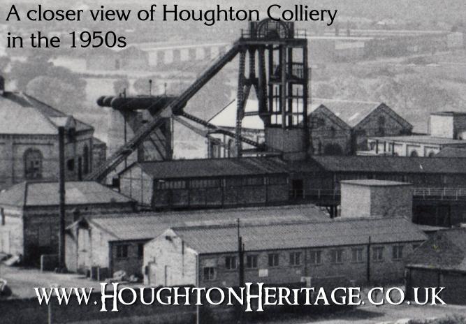 A closer view of the winding gear at Houghton Colliery in the late 1950s