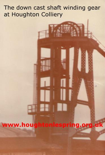 The downcast shaft winding gear at Houghton Colliery