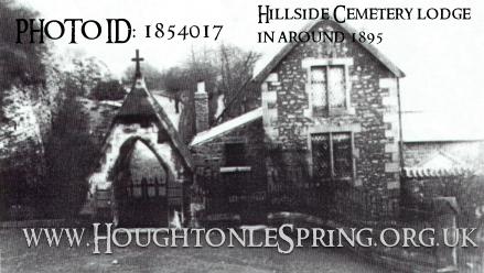 A black and white view of the Old Cemetery lych gate and Lodge, in around 1895