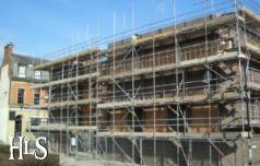 The scaffolding goes up on the old Buffs Club, Frederick Place, Houghton-le-Spring