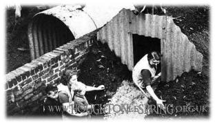 An Anderson Shelter under construction.  Image from: www.worldwar2database.com